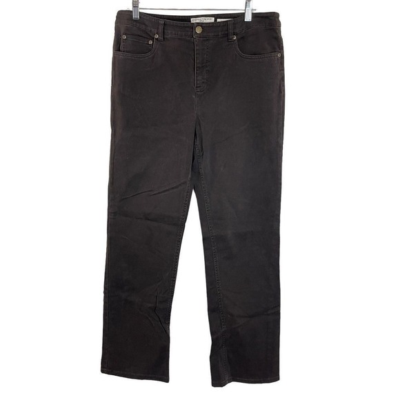 VINTAGE JONES NY SPORT Dark Brown Straight Leg Jeans, Size 12‎ - Picture 1 of 6